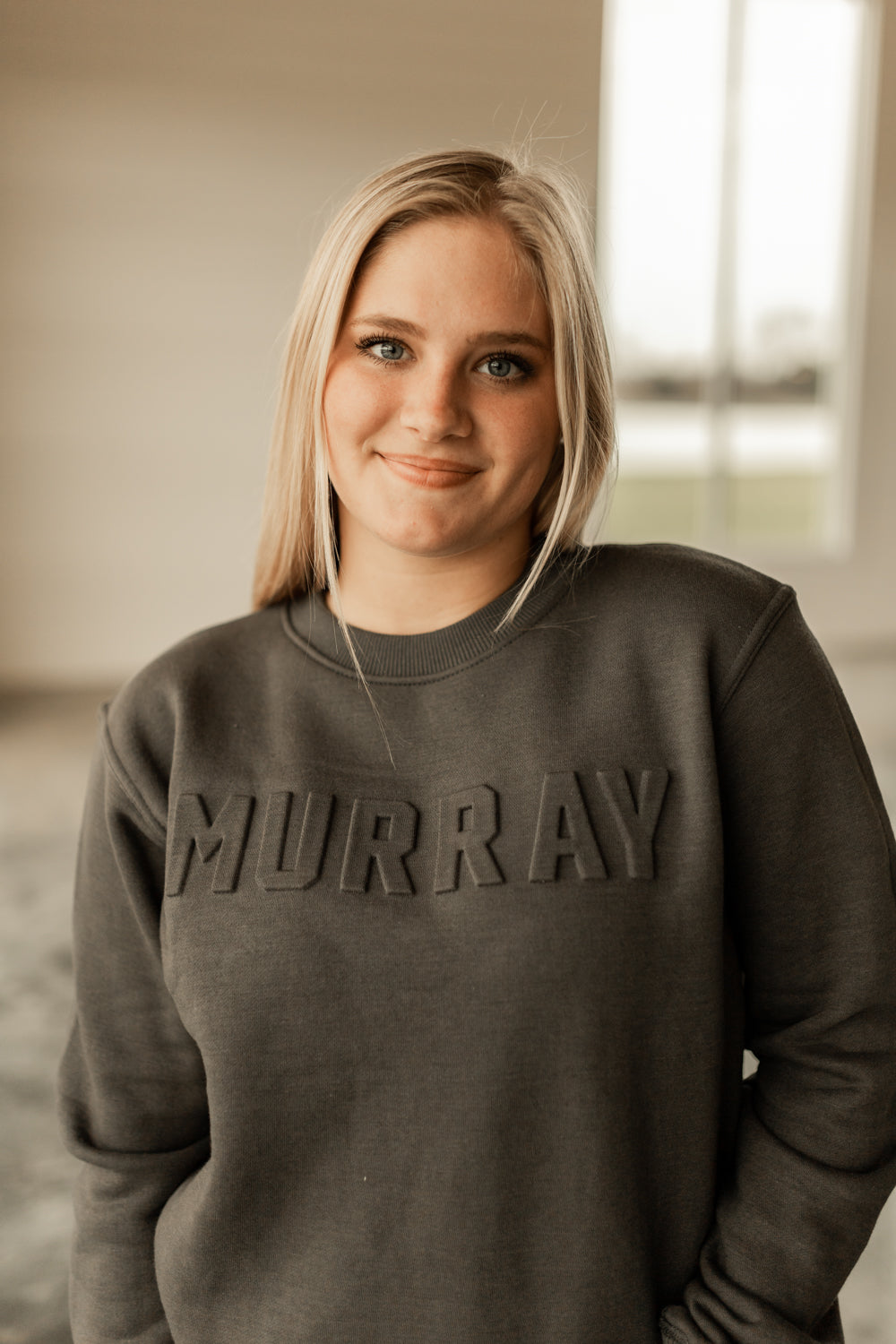 MURRAY CUSTOM EMBOSSED CREWNECK CHARCOAL